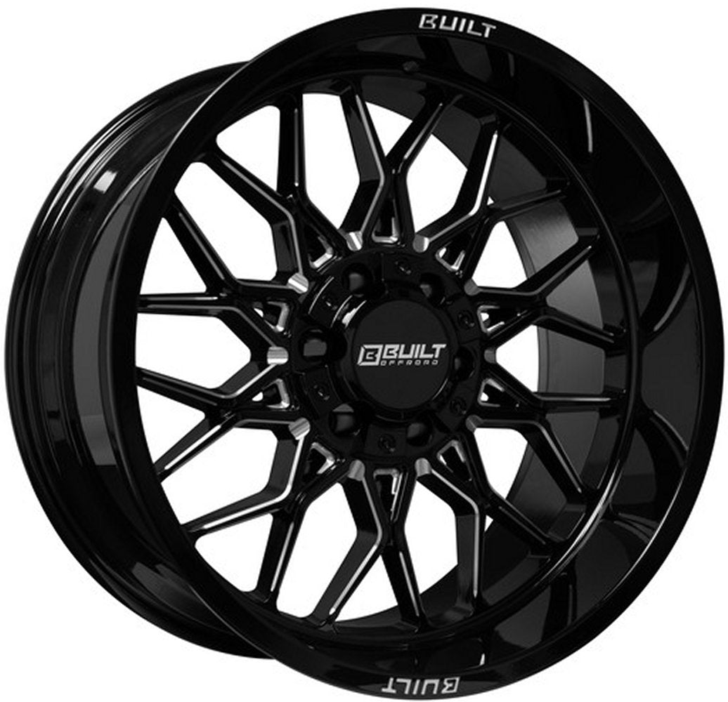 20x10 Built Off-Road BTO-2 Gloss Black Milled 5x5/127 5x5.5/139.7 -19mm - Flex Offroad