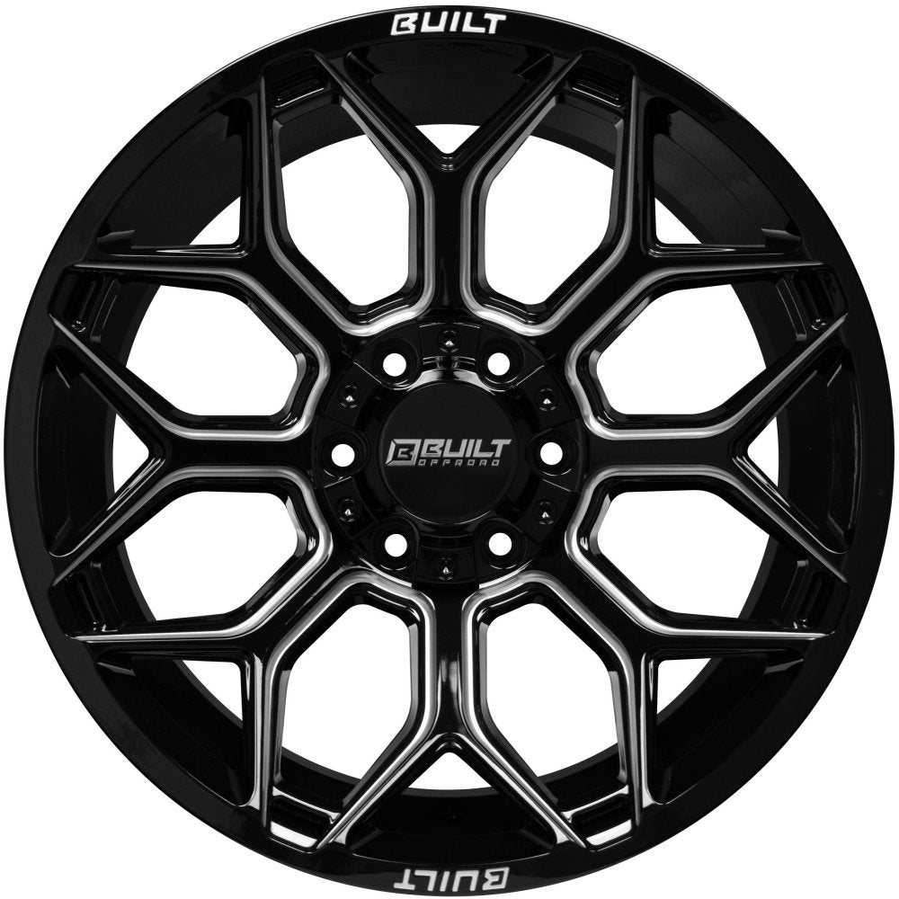 22x10 Built Off-Road BTO-4 Gloss Black Milled 6x135 6x5.5/139.7 -19mm - Flex Offroad
