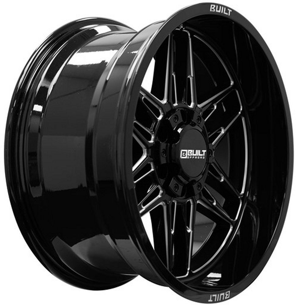 20x10 Built Off-Road BTO-5 Gloss Black Milled 6x135 6x5.5/139.7 -19mm - Flex Offroad