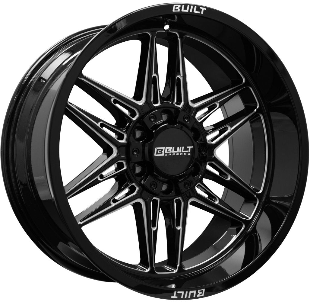 20x10 Built Off-Road BTO-5 Gloss Black Milled 6x135 6x5.5/139.7 -19mm - Flex Offroad
