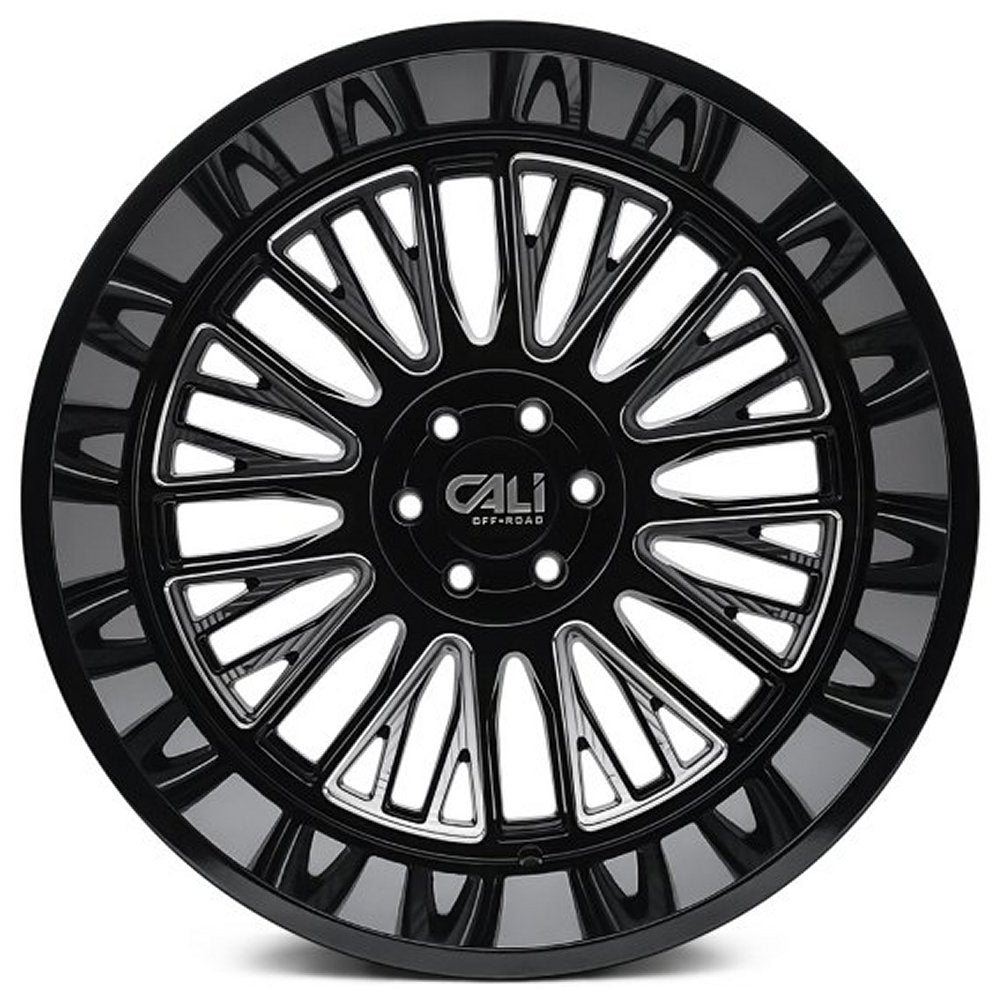 26x14 Cali Off-Road Vertex 9116 Gloss Black Milled 6x135 -76mm (* May Require Trimming)