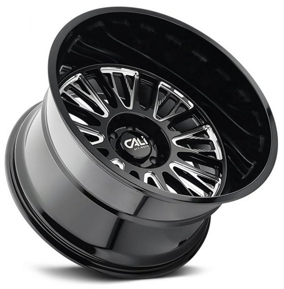 22x12 Cali Off-Road Vertex 9116 Gloss Black Milled 8x170 -44mm (* May Require Trimming) - Flex Offroad