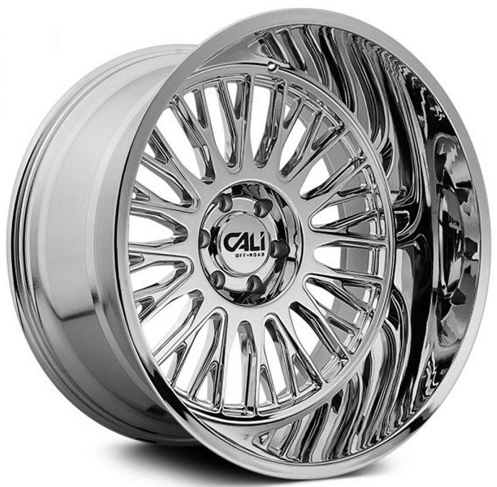 24x14 Cali Off-Road Vertex 9116 Chrome 6x5.5/139.7 -76mm (* May Require Trimming) - Flex Offroad