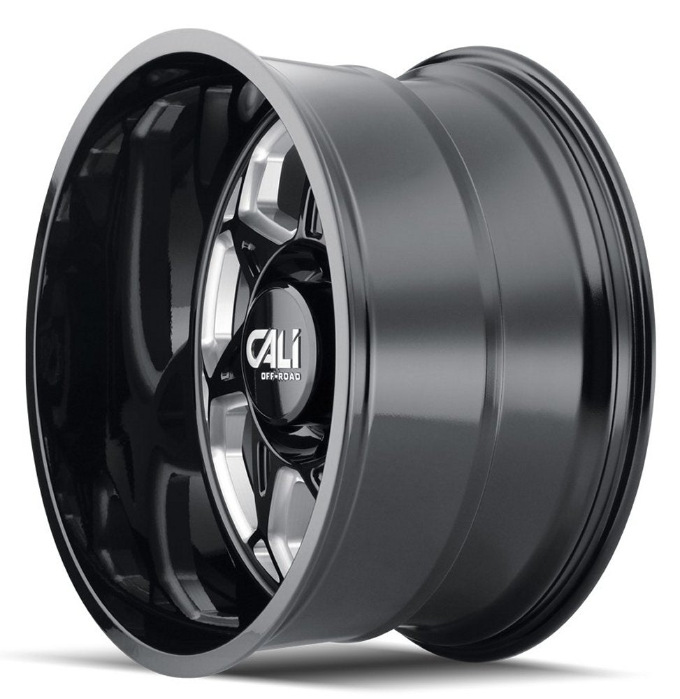 20x12 Cali Off-Road Sevenfold 9111BM Gloss Black w/ Milled Spokes (* May Require Trimming) 6x5.5/139.7 -51mm - Flex Offroad
