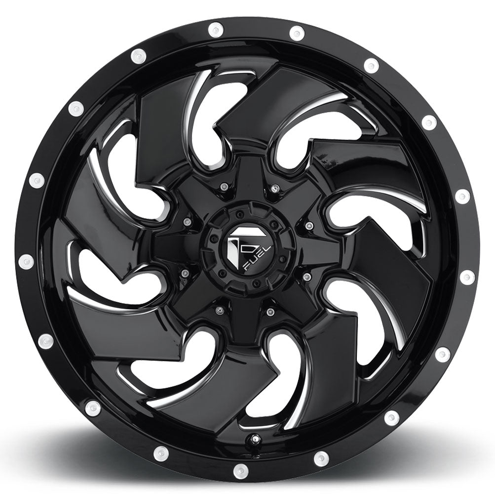 20x10 Fuel Off-Road Cleaver Gloss Black Milled D574 8x6.5/165 -18mm - Flex Offroad