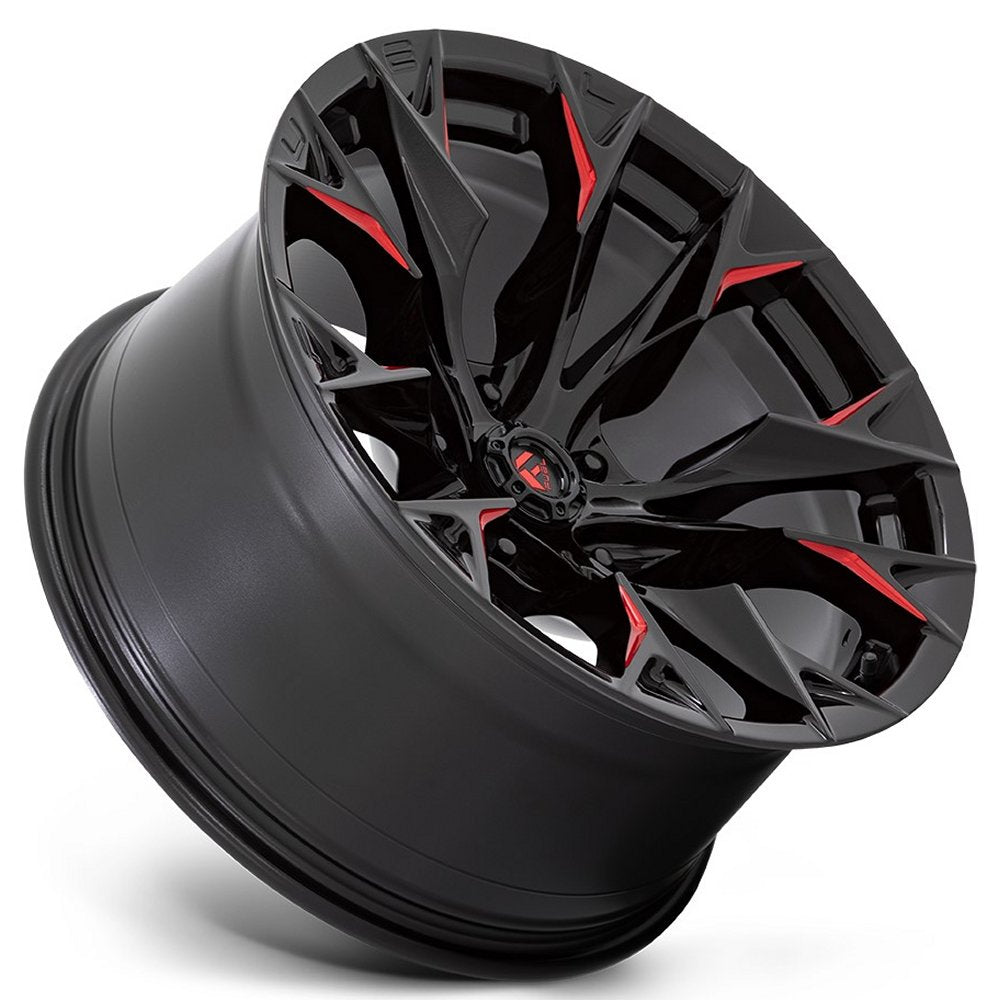 22x12 Fuel Off-Road Flame 5 Gloss Black Milled w/ Candy Red D823 (* May Require Trimming) 5x5/127 -44mm - Flex Offroad