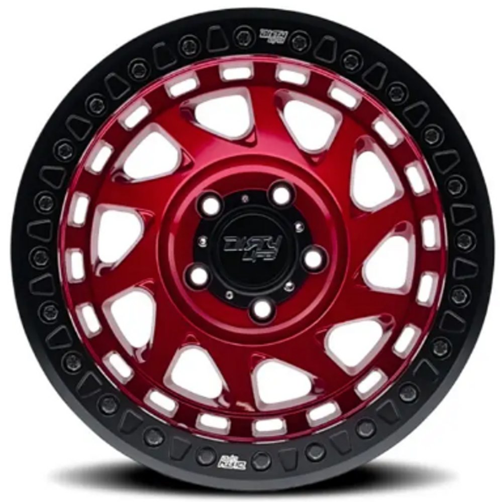 17x9 Dirty Life 9313 Nigma Race Beadlock Candy Red w/ Black Ring (True Beadlock) 6x5.5/139.7 -38mm - Flex Offroad
