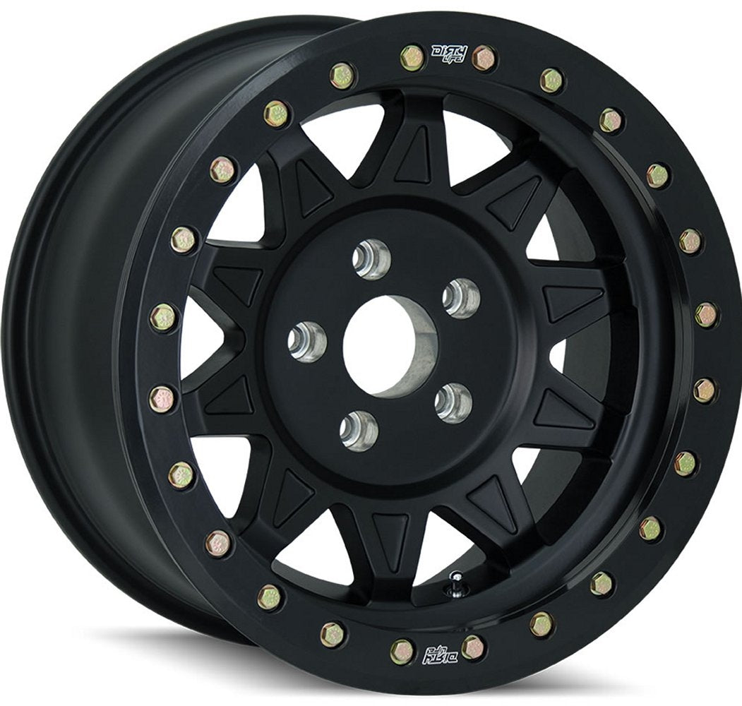 17x9 Dirty Life 9302 Roadkill Race Matte Black w/ Black Beadlock (True Beadlock) 6x5.5/139.7 -14mm - Flex Offroad