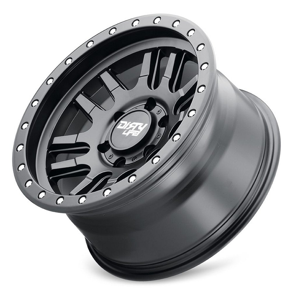 17x9 Dirty Life 9309 Canyon Pro Matte Black w/ Simulated Beadlock Black Ring 6x135 0mm - Flex Offroad