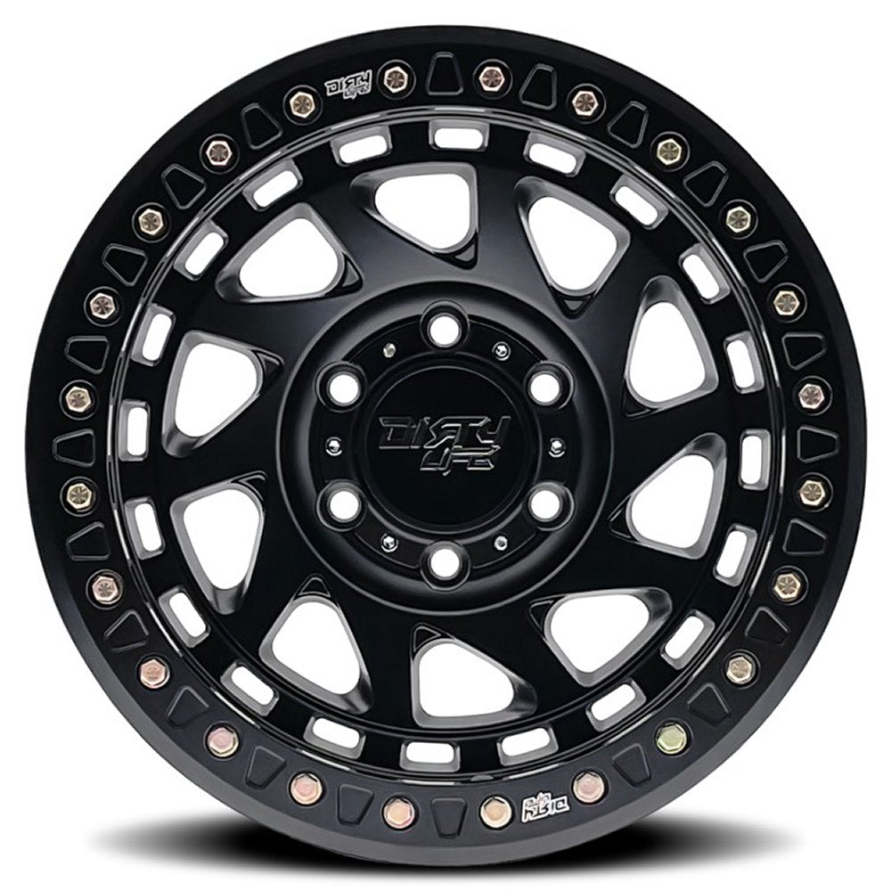 17x9 Dirty Life 9313 Nigma Race Beadlock Matte Black (True Beadlock) 6x5.5/139.7 -12mm - Flex Offroad