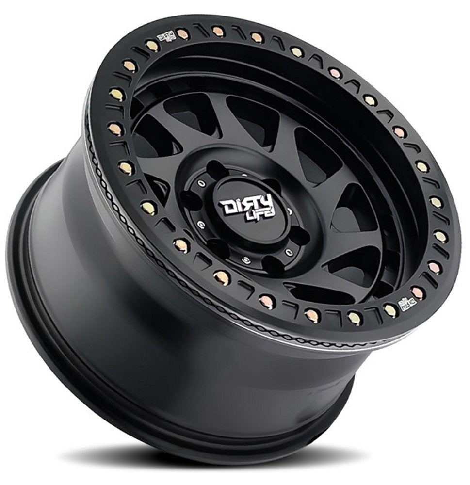 17x9 Dirty Life 9313 Nigma Race Beadlock Matte Black (True Beadlock) 6x5.5/139.7 -12mm - Flex Offroad