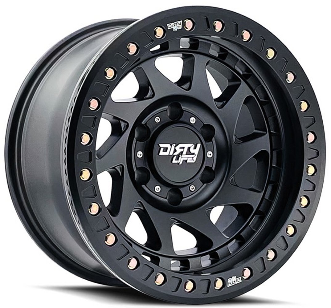 17x9 Dirty Life 9313 Nigma Race Beadlock Matte Black (True Beadlock) 6x5.5/139.7 -12mm - Flex Offroad