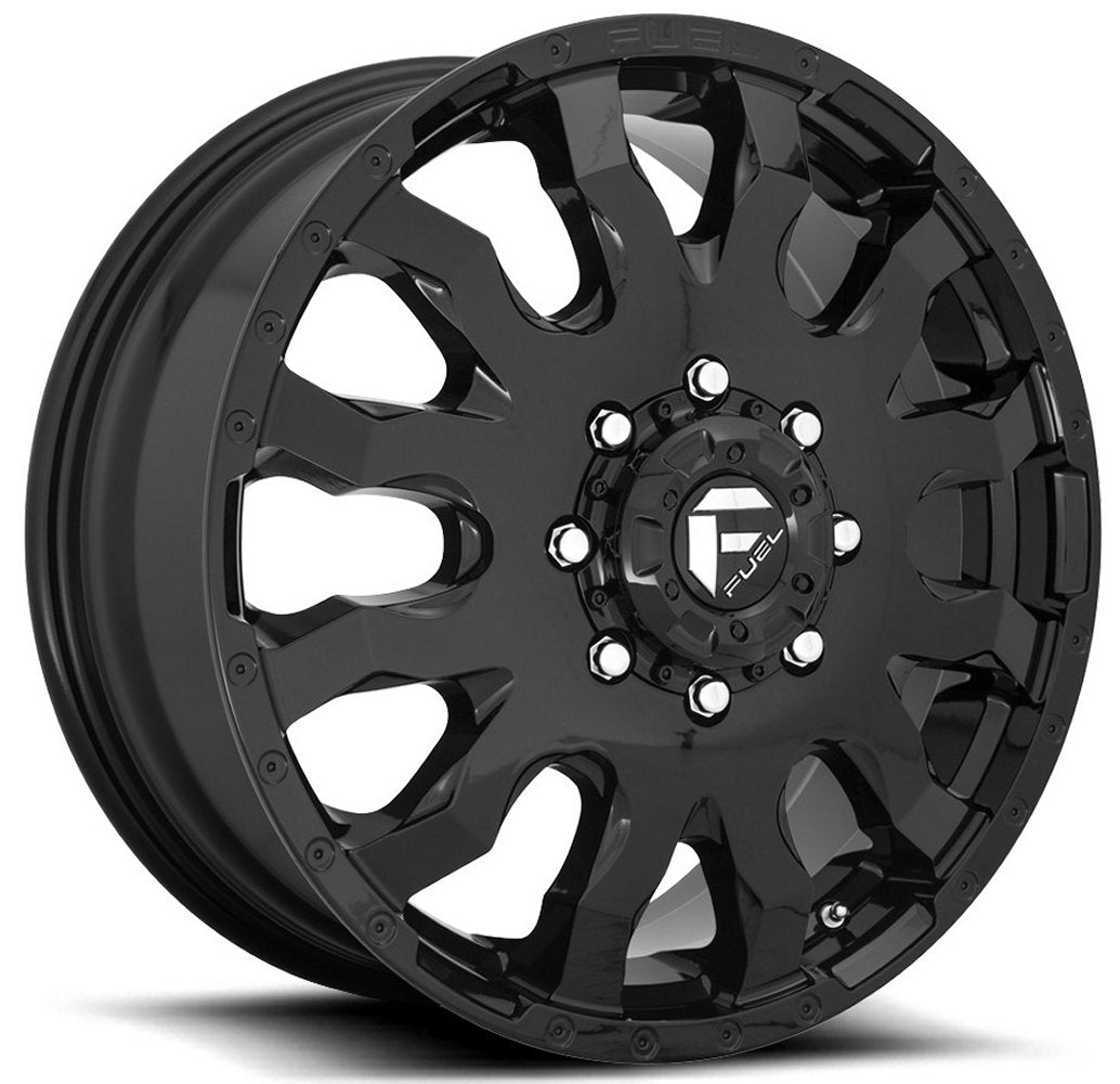 20x8.25 Fuel Off-Road Blitz Gloss Black Dually Front D675 8X210 105MM 154.3 C.B. - Flex Offroad