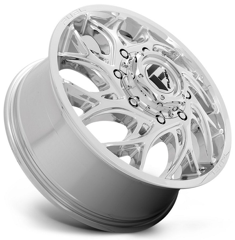 (Clearance - No Returns) 22x8.25 Fuel Off-Road Runner Chrome Dually Front D740 8X6.5/165 105MM 121.5 C.B. - Flex Offroad