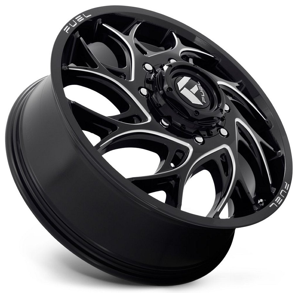 22x8.25 Fuel Off-Road Runner Gloss Black Milled Dually Front D741 8X200 105MM 142.0 C.B. - Flex Offroad