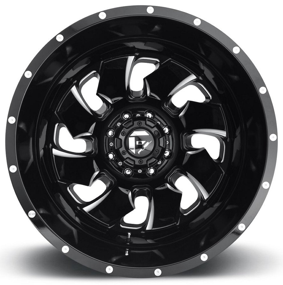 20x8.25 Fuel Off-Road Cleaver Gloss Black Milled Dually Rear Outer D574 8X6.5/165 -240MM 121.5 C.B. - Flex Offroad