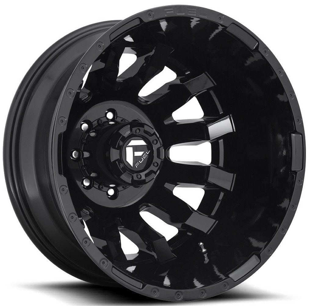 20x8.25 Fuel Off-Road Blitz Gloss Black Dually Rear Outer D675 8X210 -221MM 154.30 C.B. - Flex Offroad