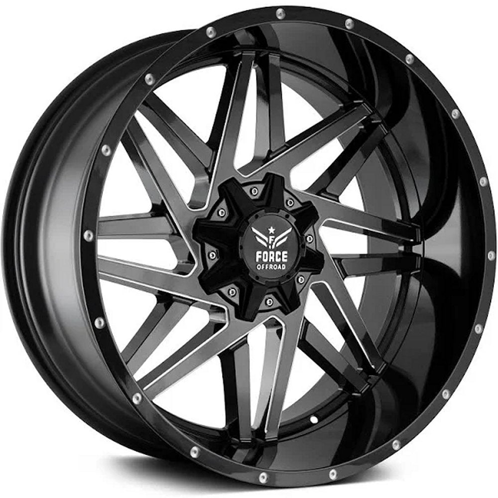 20x10 Force Off-Road F01 Black Milled 5x5.5/139.7 5x150 -12mm - Flex Offroad