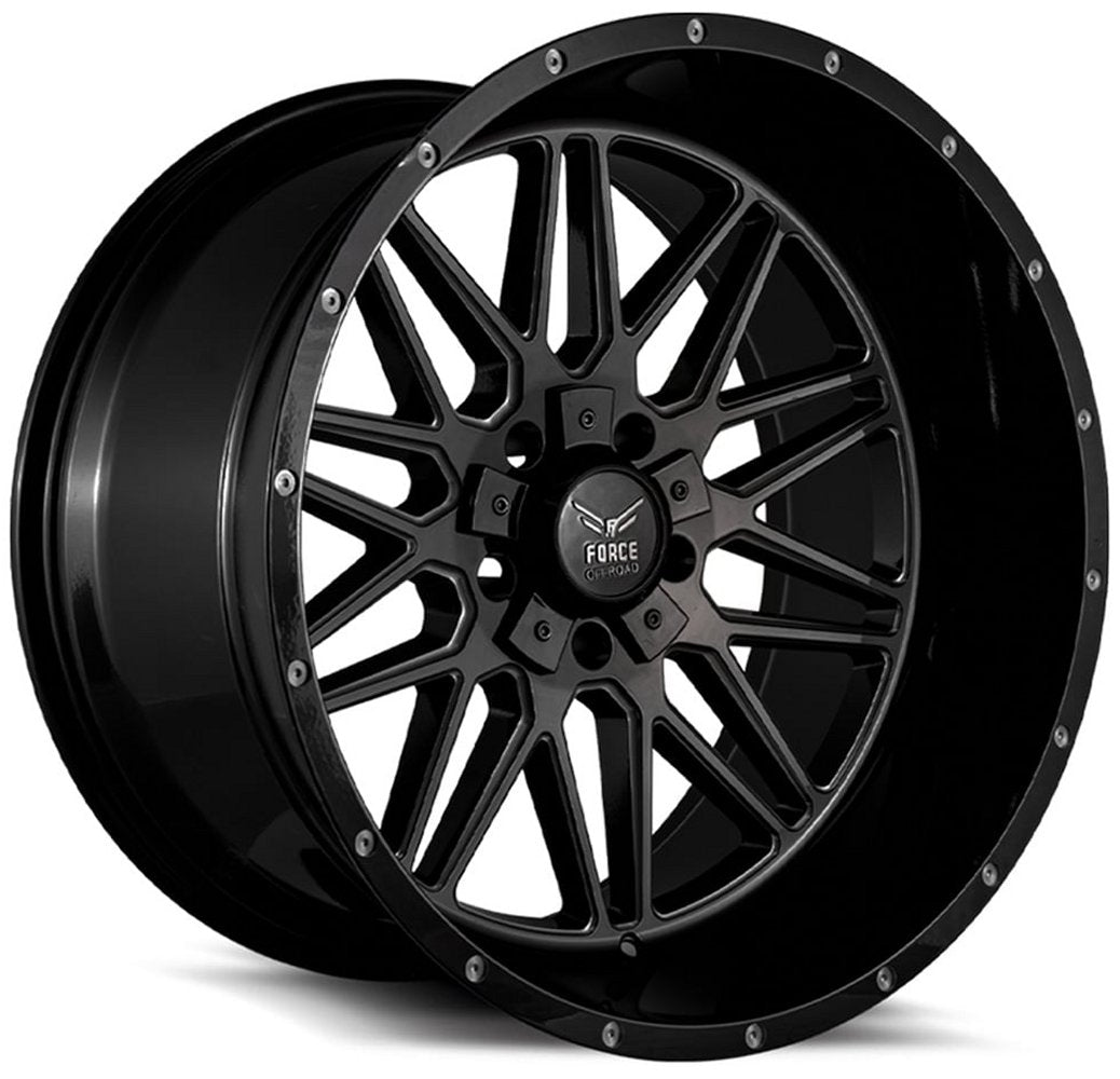 22x12 Force Off-Road F44 Gloss Black  (* May Require Trimming) 6x135 6x5.5/139.7 -44mm - Flex Offroad