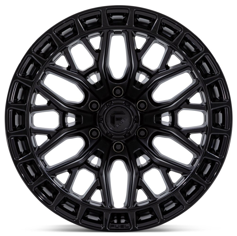 17x9 Fuel Off-Road Sigma Blackout w/ Gloss Black Lip FC869 5x5/127 -12mm - Flex Offroad