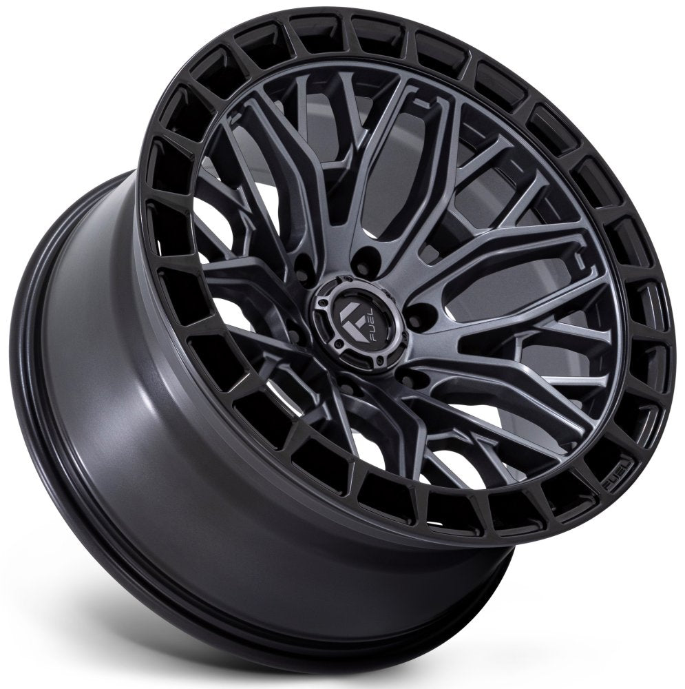 22X9.5 Fuel Off-Road Sigma Matte Gunmetal w/ Matte Black Lip FC869 6x135 18mm - Flex Offroad
