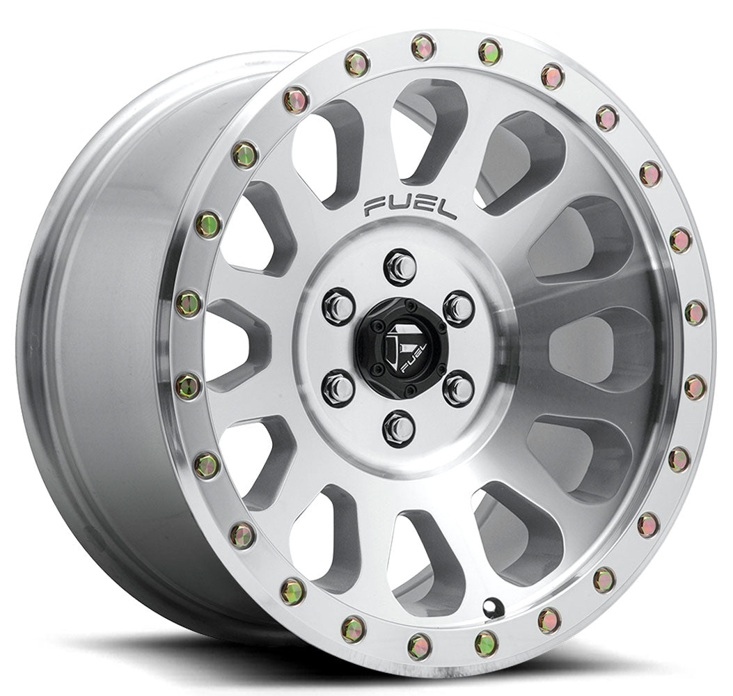 18x9 Fuel Off-Road Vector High Luster Polished D647 6x5.5/139.7 1mm - Flex Offroad