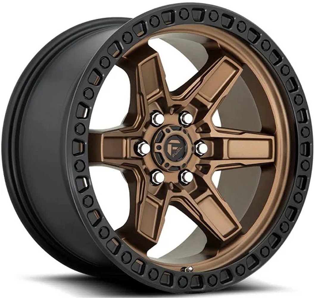 17x9 Fuel Off-Road Kicker 6 Bronze w/ Black Lip D699 6x5.5/139.7 1mm - Flex Offroad