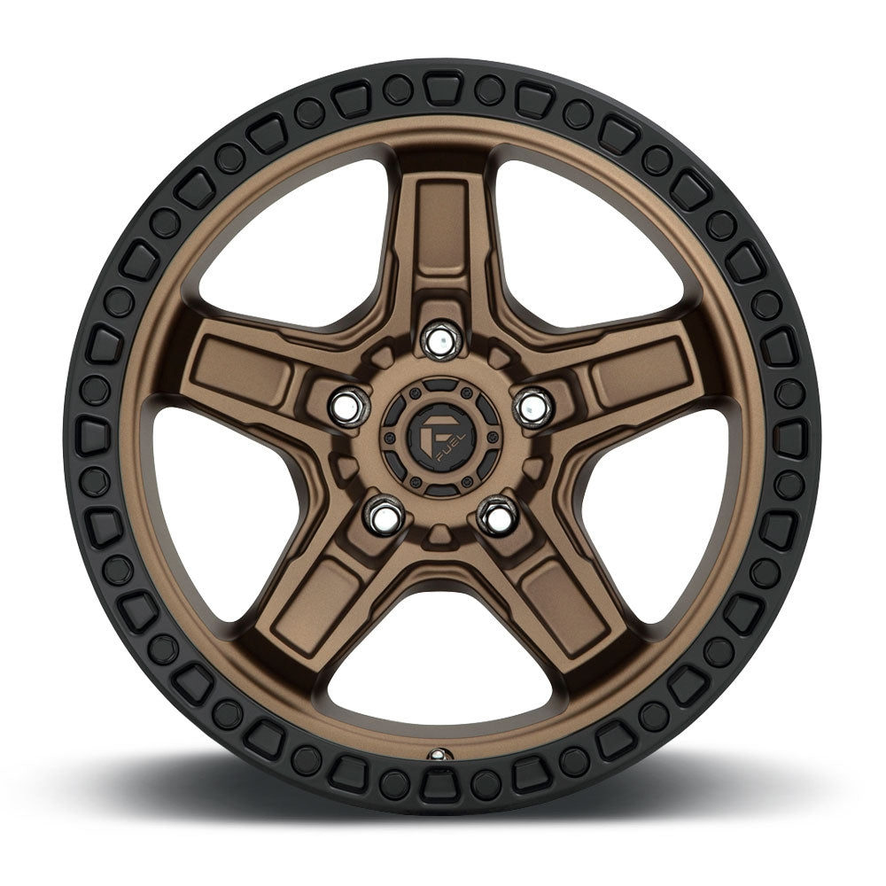 17x9 Fuel Off-Road Kicker 5 Bronze w/ Black Lip D699 5x5/127 1mm - Flex Offroad