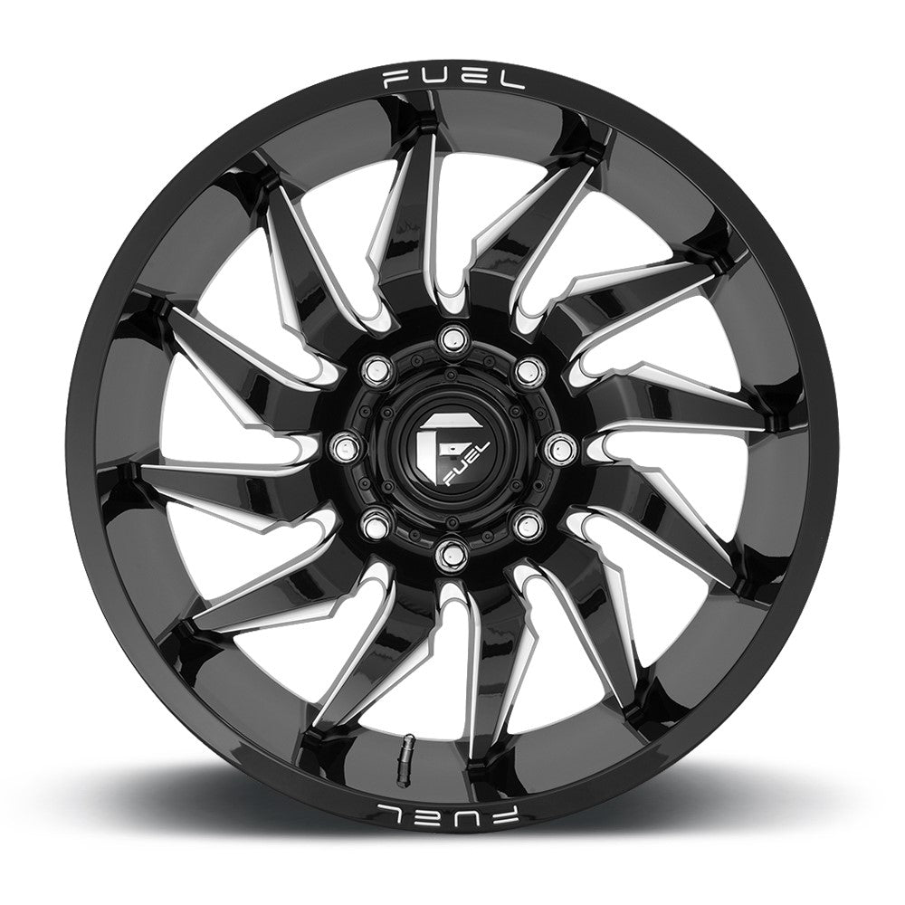 (Clearance - No Returns) 20x9 Fuel Off-Road Saber Gloss Black Milled D744 8x6.5/165 20mm