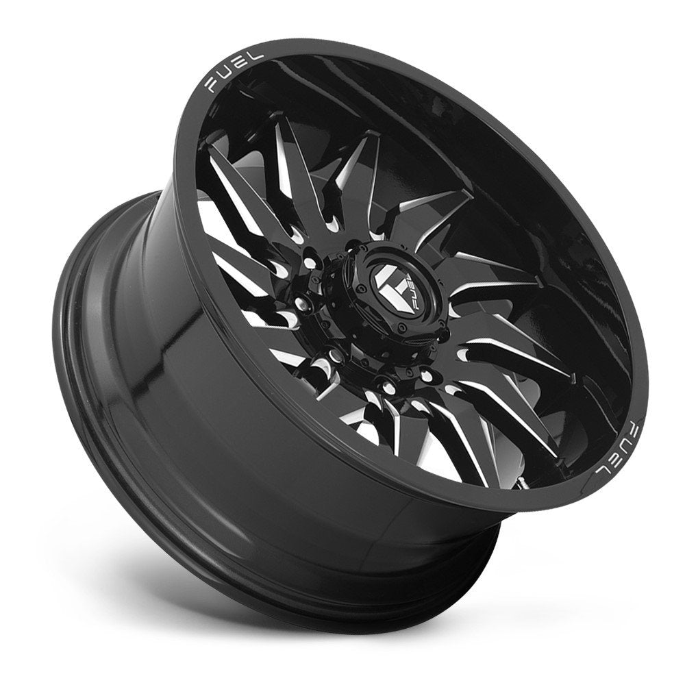 (Clearance - No Returns) 20x9 Fuel Off-Road Saber Gloss Black Milled D744 8x6.5/165 20mm