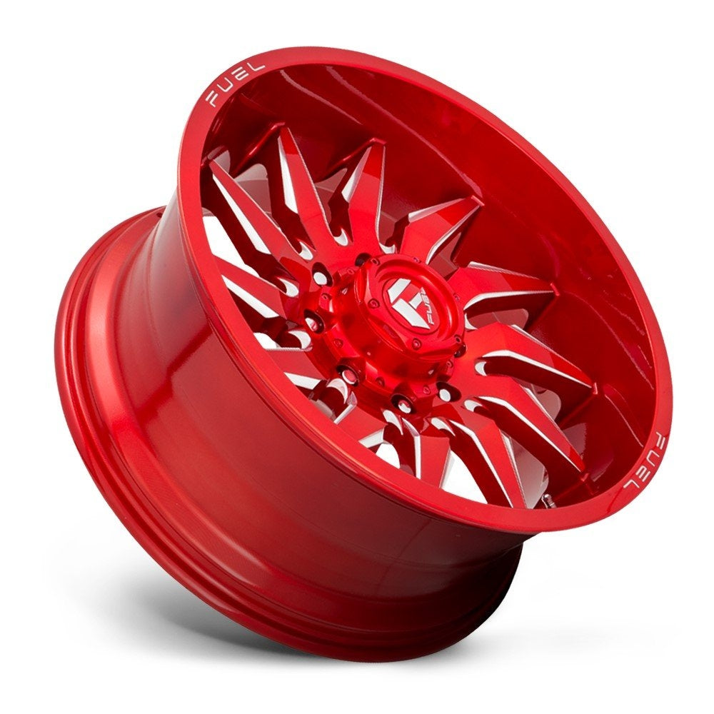 (Clearance - No Returns) 22x10 Fuel Off-Road Saber Candy Red Milled D745 6x135 -18mm - Flex Offroad