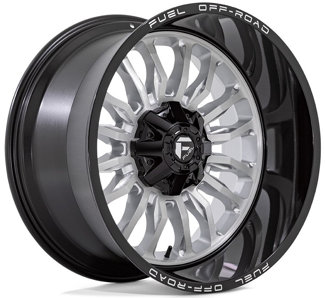20x10 Fuel Off-Road Arc Silver Brushed w/ Milled Black Lip D798 5x5.5/139.7 5x5/127 -18mm - Flex Offroad