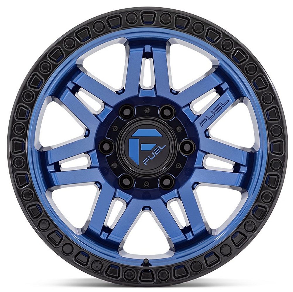 17x9 Fuel Off-Road Syndica Dark Blue w/ Black Ring D813 6x5.5/139.7 -12mm - Flex Offroad