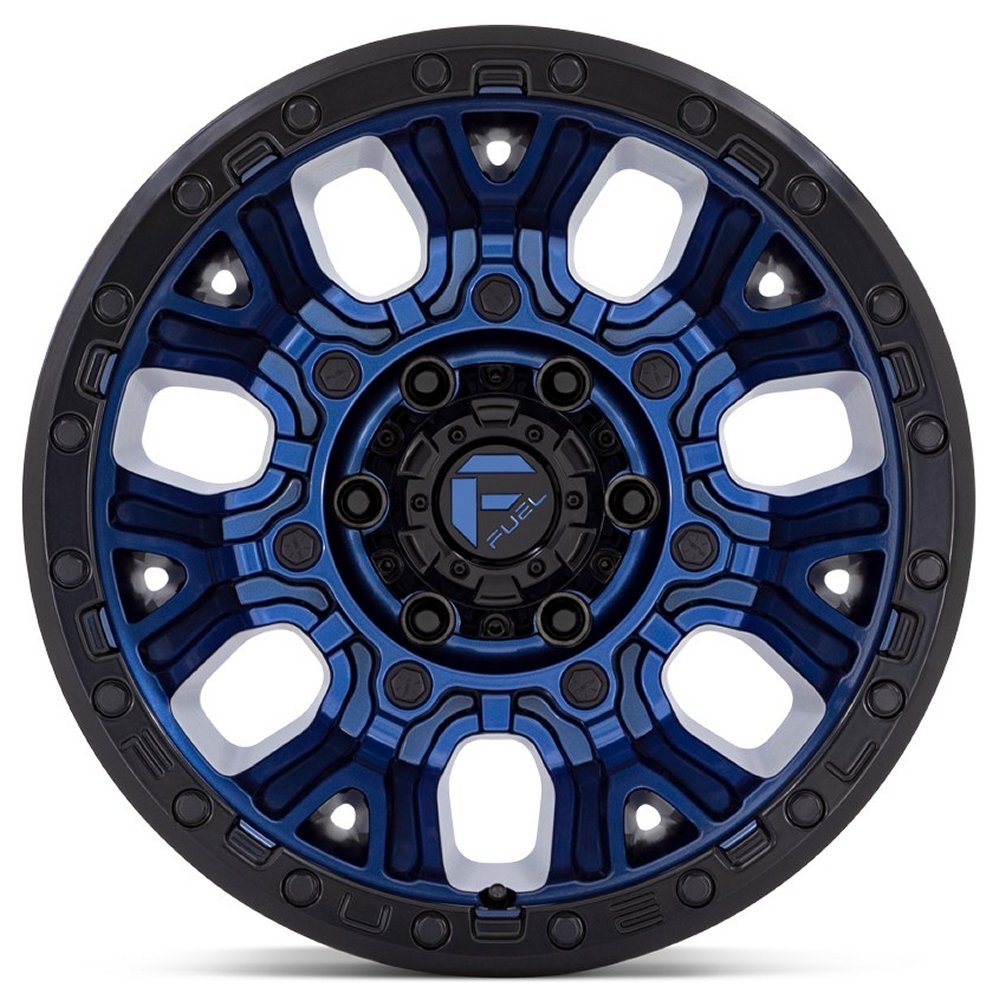 20x9 Fuel Off-Road Traction Dark Blue w/ Black Ring D827 6x135 1mm - Flex Offroad
