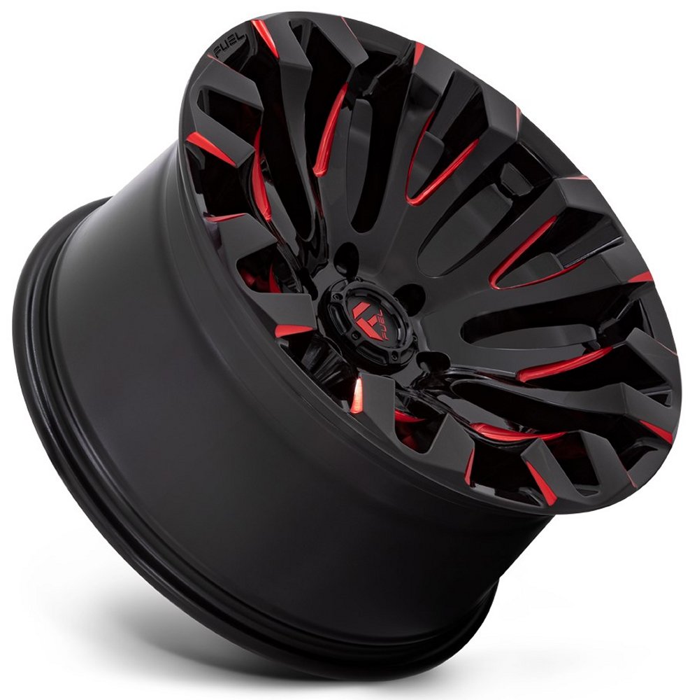 (Clearance - No Returns) 18x9 Fuel Off-Road Quake Gloss Black Milled w/ Red Tint D829 5x5.5/139.7 1mm