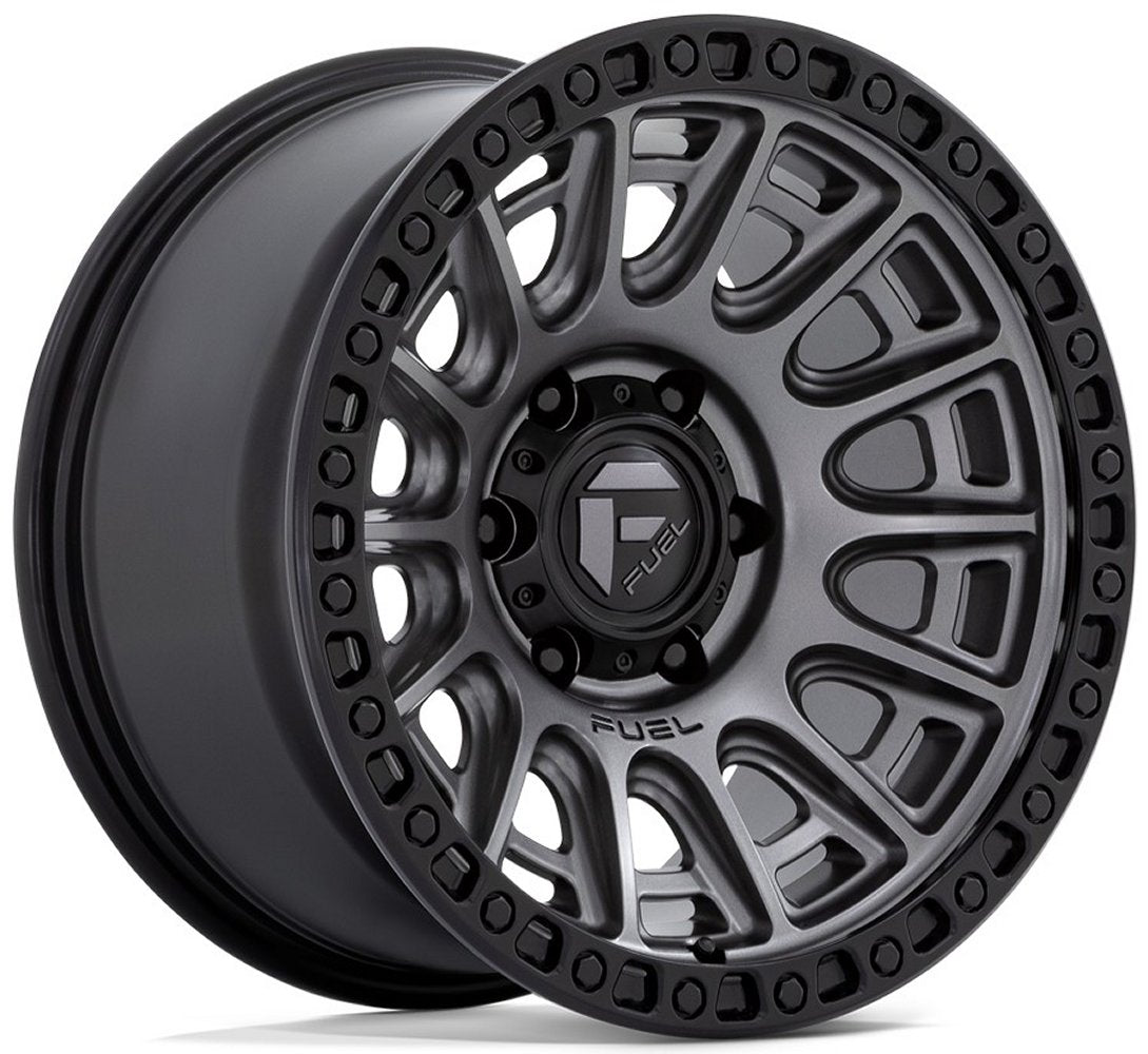 17x8.5 Fuel Off-Road Cycle Matte Gunmetal w/ Black Ring D835 5x120 34mm - Flex Offroad