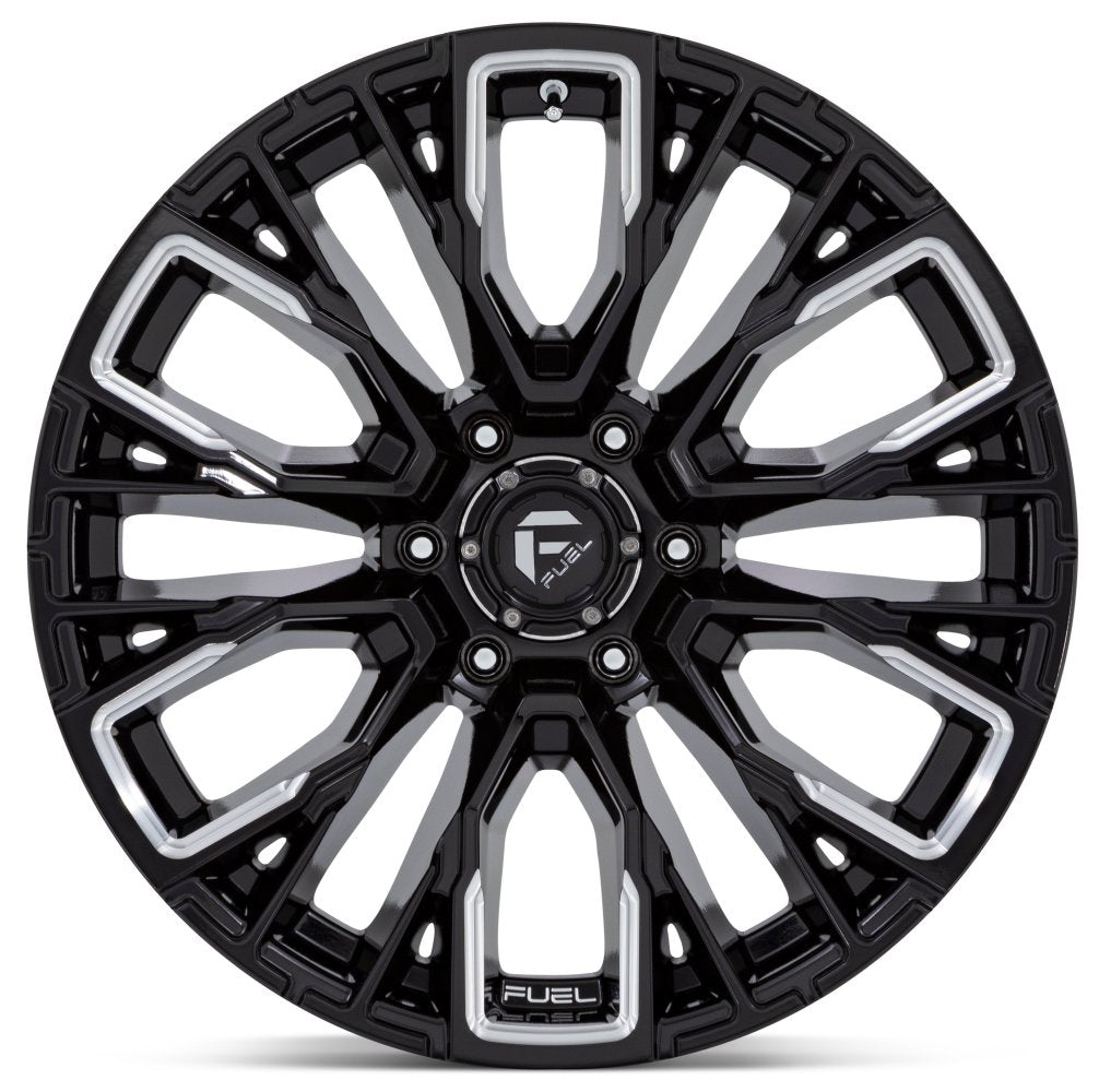 17x9 Fuel Off-Road Rebar 6 Gloss Black Milled D849 6x5.5/139.7 -12mm - Flex Offroad