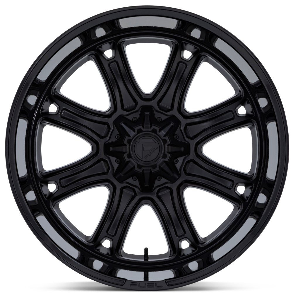 22x9 Fuel Off-Road Darkstar Matt Black w/ Gloss Black Lip FC853 8x6.5/165 1mm