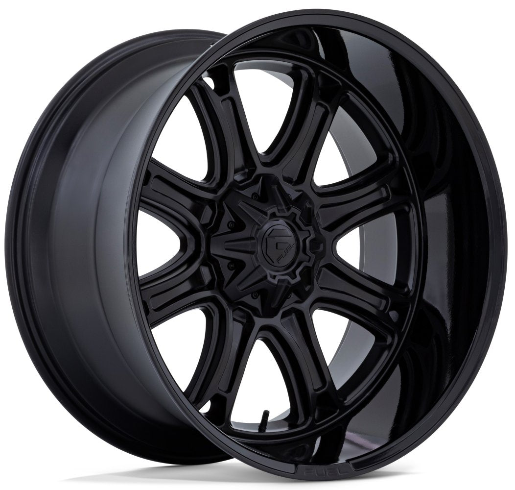 22x9 Fuel Off-Road Darkstar Matt Black w/ Gloss Black Lip FC853 8x6.5/165 1mm