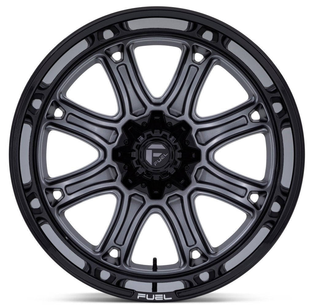 22x9 Fuel Off-Road Darkstar Matt Gunmetal w/ Gloss Black FC853 8x180 1mm - Flex Offroad