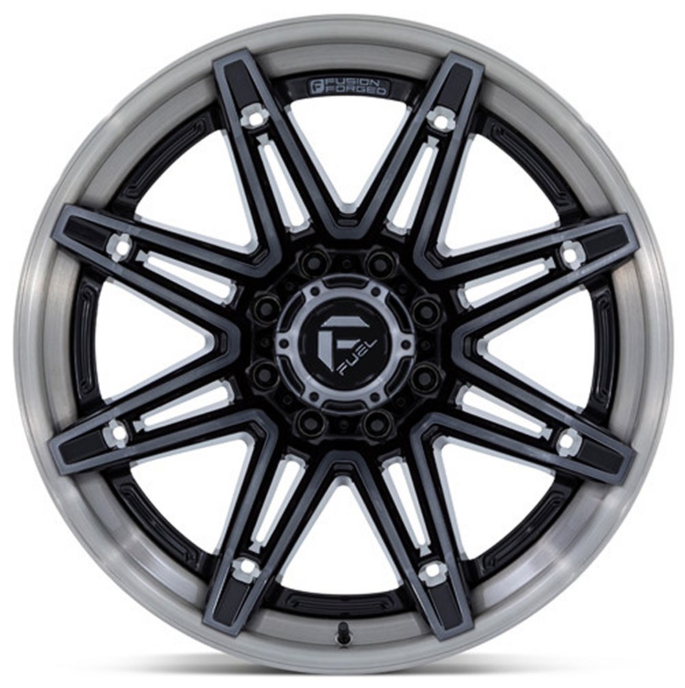 24X12 Fuel Off-Road Gloss Black Brushed Dark Tint FC401 (* May Require Trimming) 8x6.5/165 -44mm - Flex Offroad