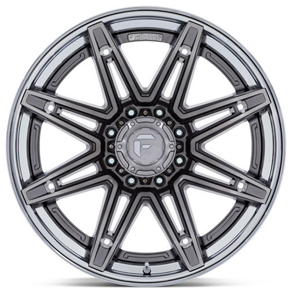 24x12 Fuel Off-Road Platinum w/ Chrome Lip FC401 (* May Require Trimming) 6x5.5/139.7 -44mm