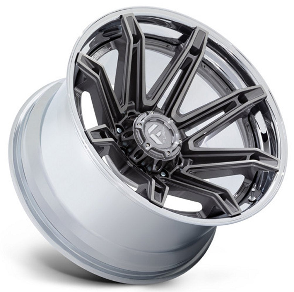 24x12 Fuel Off-Road Platinum w/ Chrome Lip FC401 (* May Require Trimming) 6x5.5/139.7 -44mm
