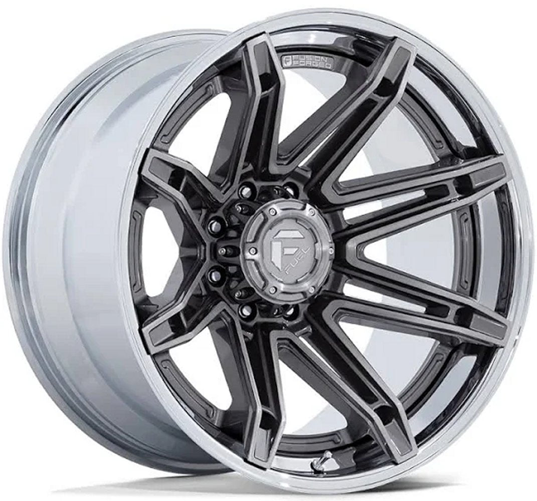 24x12 Fuel Off-Road Platinum w/ Chrome Lip FC401 (* May Require Trimming) 6x5.5/139.7 -44mm