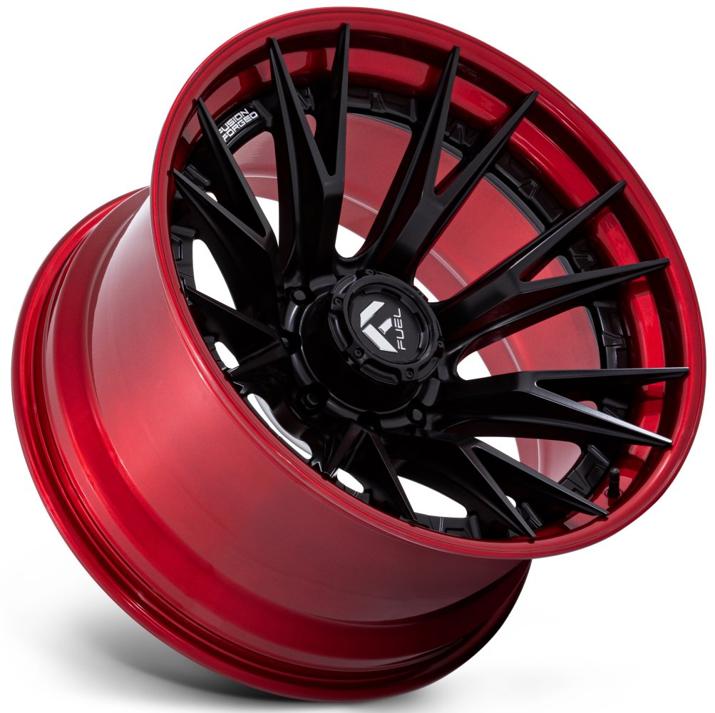 22X10 Fuel Off-Road Catalyst Matte Black w/ Candy Red Lip FC402 8x6.5/165 -18mm - Flex Offroad