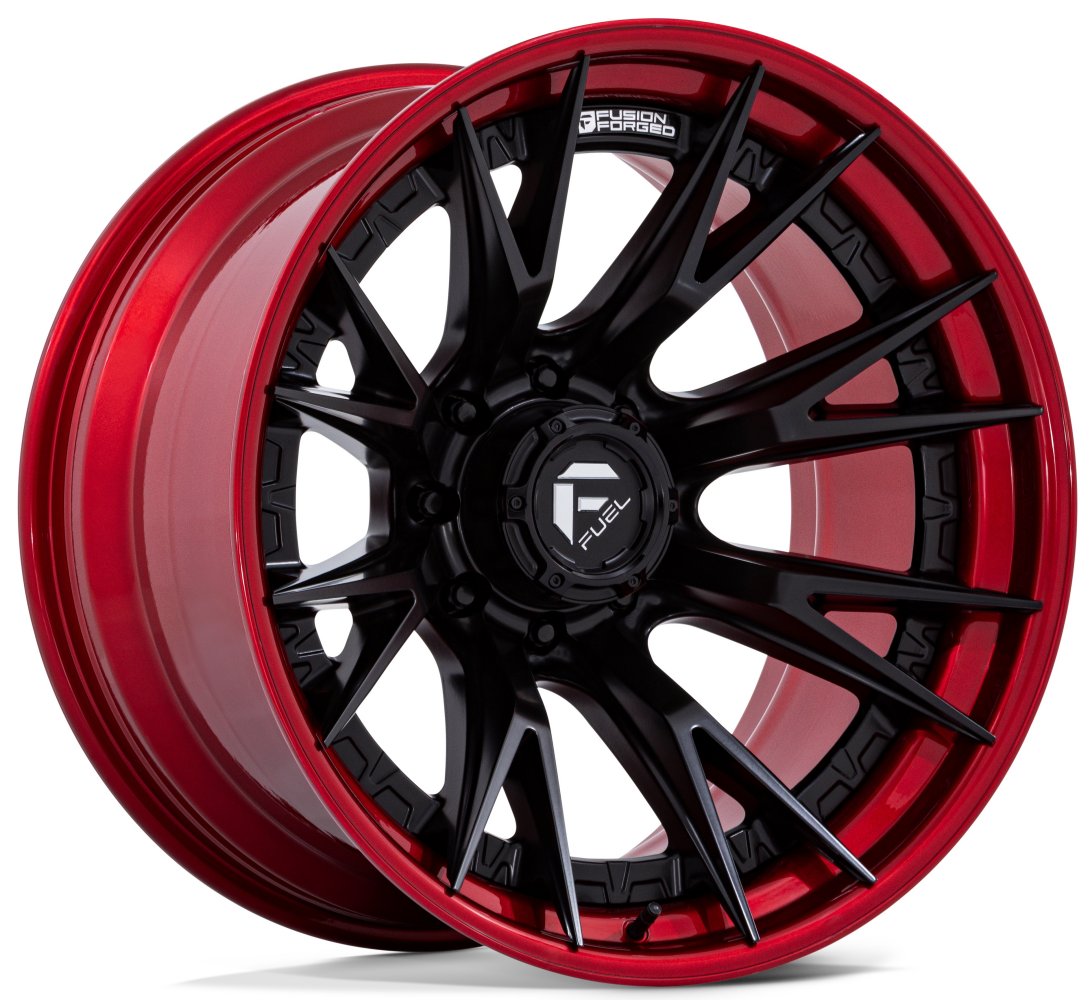 22X10 Fuel Off-Road Catalyst Matte Black w/ Candy Red Lip FC402 8x6.5/165 -18mm - Flex Offroad