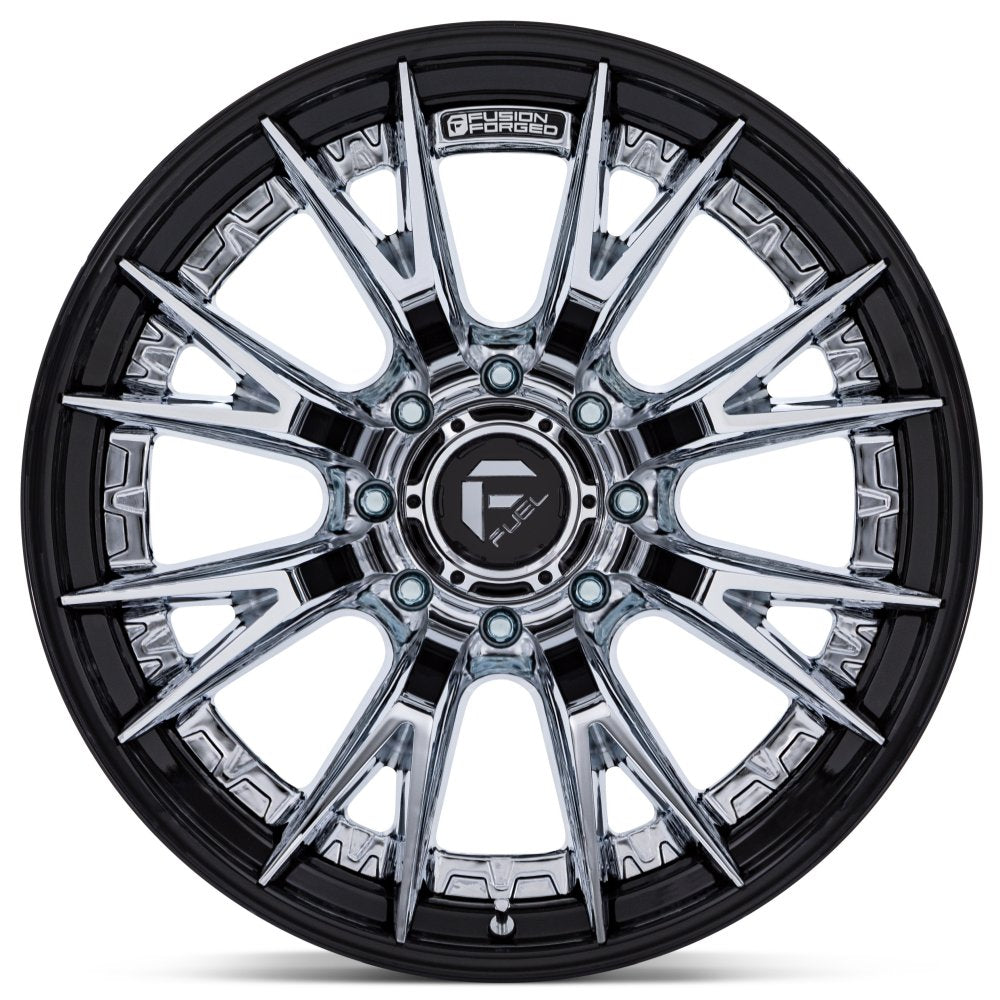 24X12 Fuel Off-Road Catalyst Chrome w/ Gloss Black Lip FC402 (* May Require Trimming) 8x6.5/165 -44mm - Flex Offroad