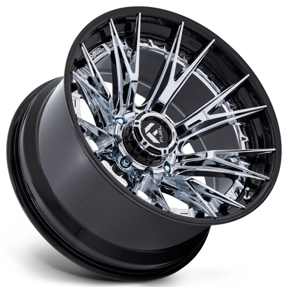 20x10 Fuel Off-Road Catalyst Chrome w/ Gloss Black Lip FC402 8x180 -18mm - Flex Offroad