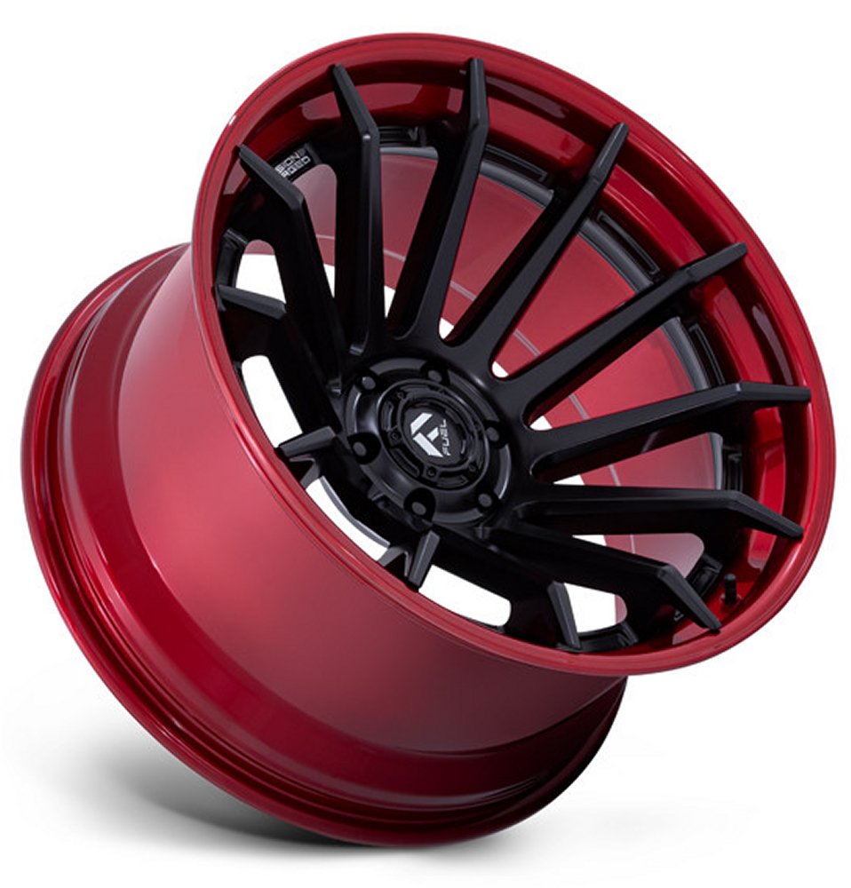 24x12 Fuel Off-Road Burn Matte Black w/ Candy Red Lip (* May Require Trimming) FC403 6x135 -44mm - Flex Offroad