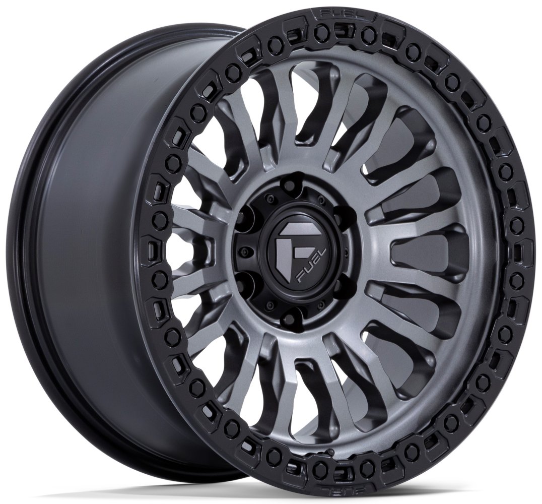 20x10 Fuel Off-Road Rincon Matte Gunmetal w/ Matte Black Lip FC857 5x5/127 -18mm - Flex Offroad